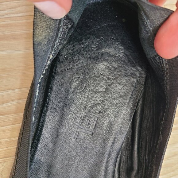 Chanel Ballet Flats 37.5 CC Logos Black Patent Cap Toe Pink Shine Elastic Trim - Picture 6 of 10